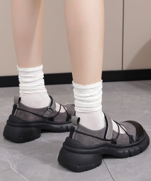 mebole(メボレ)の「ベルクロボリュームソールシューズ(スニーカー・レディース・ブラック/グレー・SMALL/MEDIUM/LARGE)」の12枚目の写真