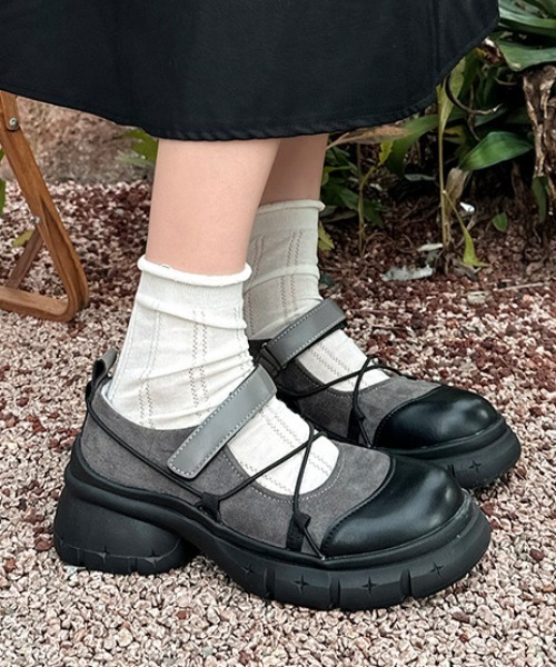 mebole(メボレ)の「ベルクロボリュームソールシューズ(スニーカー・レディース・ブラック/グレー・SMALL/MEDIUM/LARGE)」の16枚目の写真