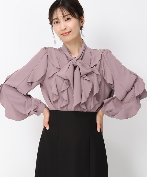 MISCH MASCH（ミッシュマッシュ）の「フリルボウタイブラウス/MM448101（シャツ/ブラウス・レディース・ブラック/アイボリー/ピンク・ﾌﾘ-）」の17枚目の写真