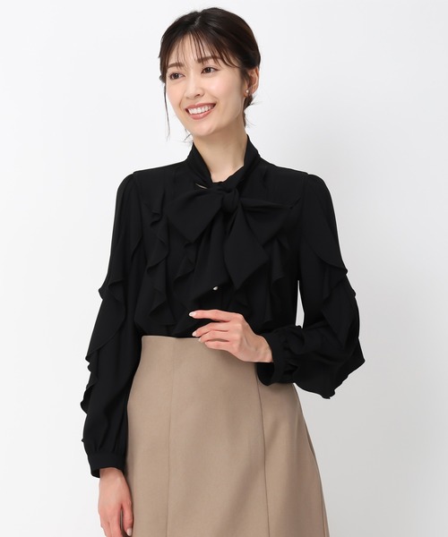 MISCH MASCH（ミッシュマッシュ）の「フリルボウタイブラウス/MM448101（シャツ/ブラウス・レディース・ブラック/アイボリー/ピンク・ﾌﾘ-）」の14枚目の写真