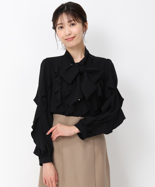 MISCH MASCH（ミッシュマッシュ）の「フリルボウタイブラウス/MM448101（シャツ/ブラウス・レディース・ブラック/アイボリー/ピンク・ﾌﾘ-）」の15枚目の写真