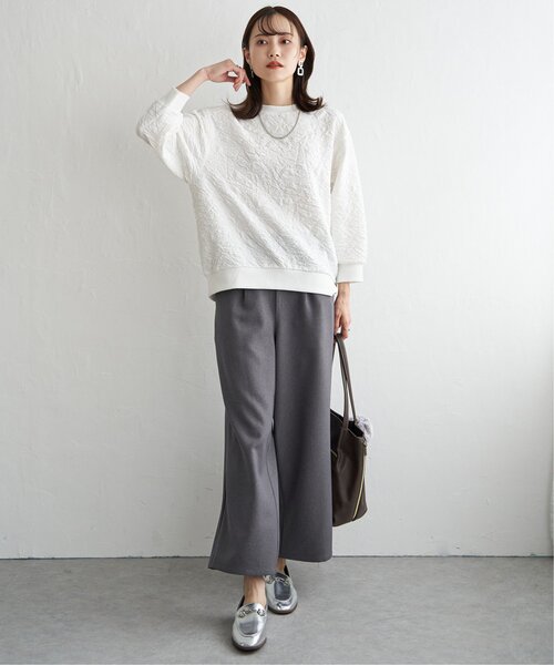 ikka(イッカ)の「フクレジャカードプルオーバー(Tシャツ/カットソー・レディース・オフホワイト/チャコール/モカ・M/L/S)」の5枚目の写真
