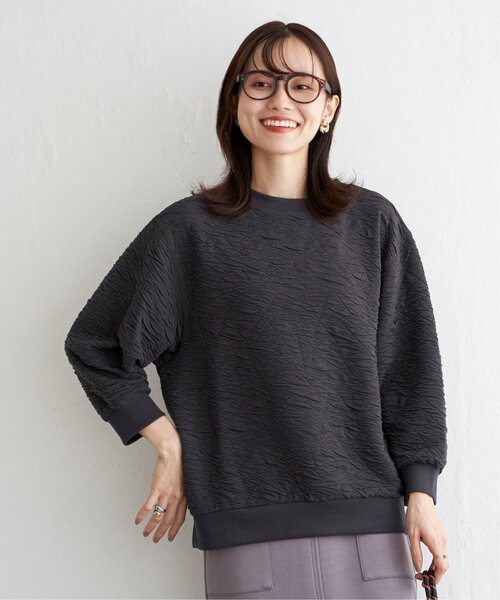 ikka(イッカ)の「フクレジャカードプルオーバー(Tシャツ/カットソー・レディース・オフホワイト/チャコール/モカ・M/L/S)」の7枚目の写真