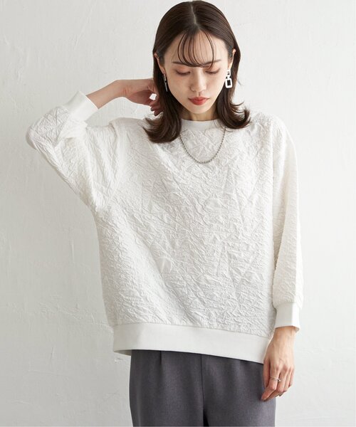 ikka(イッカ)の「フクレジャカードプルオーバー(Tシャツ/カットソー・レディース・オフホワイト/チャコール/モカ・M/L/S)」の12枚目の写真