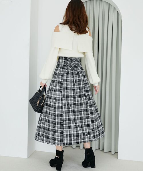 MAJESTIC LEGON(マジェスティックレゴン)の「バックレースアップフレアスカート(スカート・レディース・ブラウン/ホワイト系その他2/ブラウン系その他2/ブラック系その他/レッド系その他2/ブラウン系その他5/ブラック系その他2・MEDIUM/SMALL)」の11枚目の写真