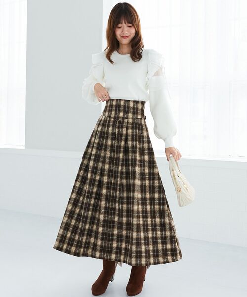 MAJESTIC LEGON(マジェスティックレゴン)の「バックレースアップフレアスカート(スカート・レディース・ブラウン/ホワイト系その他2/ブラウン系その他2/ブラック系その他/レッド系その他2/ブラウン系その他5/ブラック系その他2・MEDIUM/SMALL)」の17枚目の写真