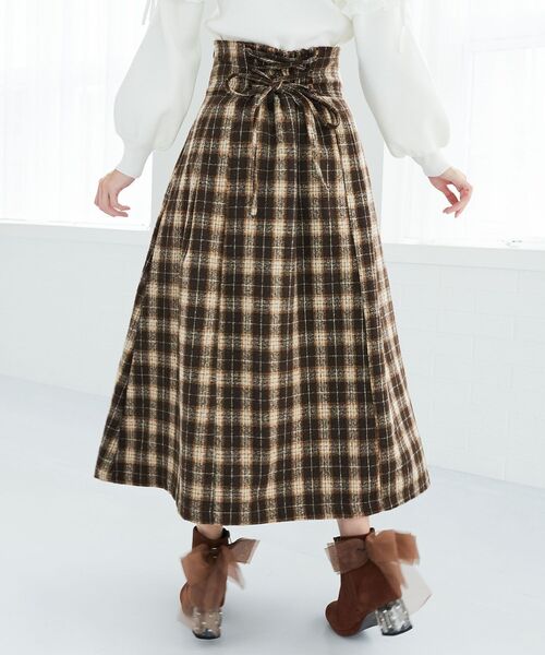 MAJESTIC LEGON(マジェスティックレゴン)の「バックレースアップフレアスカート(スカート・レディース・ブラウン/ホワイト系その他2/ブラウン系その他2/ブラック系その他/レッド系その他2/ブラウン系その他5/ブラック系その他2・MEDIUM/SMALL)」の21枚目の写真