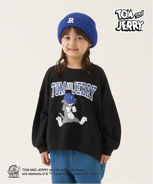 b・ROOM(ビールーム)の「【TOM AND JERRY】【毛玉バイバイ裏毛】ビッグシルエットプリントスウェット(スウェット・キッズ・トップグレー/オートミール/ブラック・110cm/100cm/120cm/130cm/140cm/150cm)」の2枚目の写真