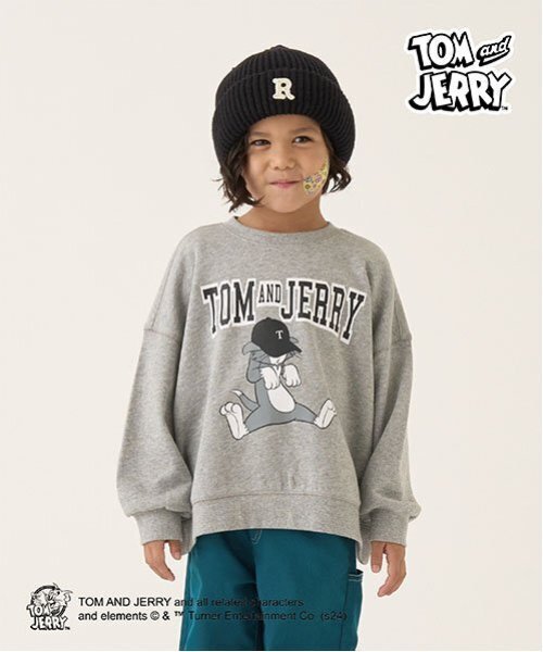 b・ROOM(ビールーム)の「【TOM AND JERRY】【毛玉バイバイ裏毛】ビッグシルエットプリントスウェット(スウェット・キッズ・トップグレー/オートミール/ブラック・110cm/100cm/120cm/130cm/140cm/150cm)」の3枚目の写真