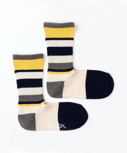 rasox（ラソックス）の「rasox（ラソックス）／　マルチボーダー・クルー（ソックス/靴下・レディース・イエロー/オレンジ系その他2/レッド/ブラウン系その他2・MEDIUM/LARGE/SMALL）」の3枚目の写真