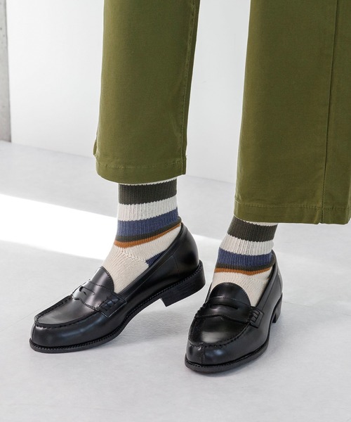 rasox（ラソックス）の「rasox（ラソックス）／　マルチボーダー・クルー（ソックス/靴下・レディース・イエロー/オレンジ系その他2/レッド/ブラウン系その他2・MEDIUM/LARGE/SMALL）」の2枚目の写真