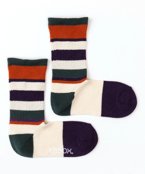 rasox（ラソックス）の「rasox（ラソックス）／　マルチボーダー・クルー（ソックス/靴下・レディース・イエロー/オレンジ系その他2/レッド/ブラウン系その他2・MEDIUM/LARGE/SMALL）」の4枚目の写真