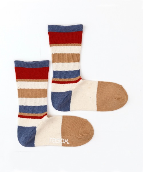 rasox（ラソックス）の「rasox（ラソックス）／　マルチボーダー・クルー（ソックス/靴下・レディース・イエロー/オレンジ系その他2/レッド/ブラウン系その他2・MEDIUM/LARGE/SMALL）」の9枚目の写真