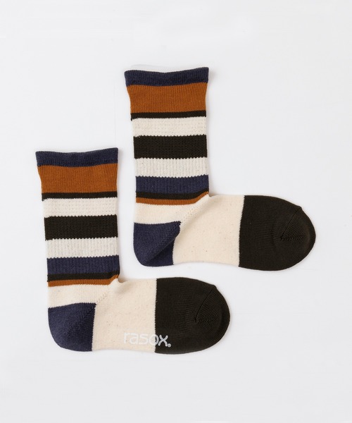 rasox（ラソックス）の「rasox（ラソックス）／　マルチボーダー・クルー（ソックス/靴下・レディース・イエロー/オレンジ系その他2/レッド/ブラウン系その他2・MEDIUM/LARGE/SMALL）」の6枚目の写真