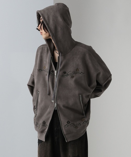 HARE（ハレ）の「シシュウスウェードZIPパーカー(HARE)（パーカー