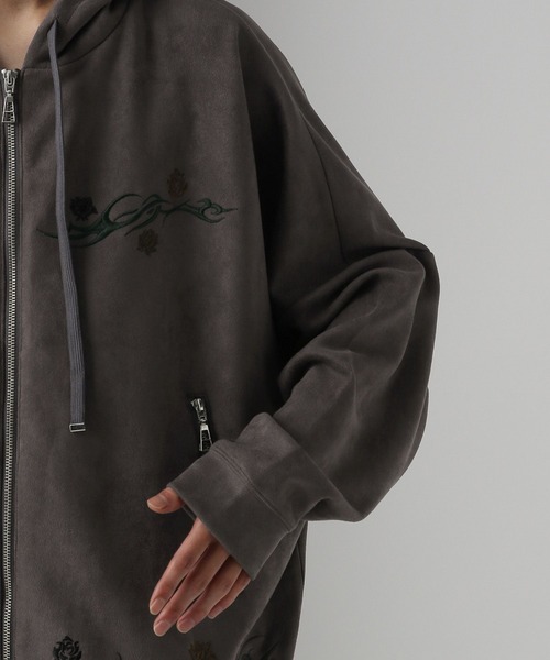 HARE（ハレ）の「シシュウスウェードZIPパーカー(HARE