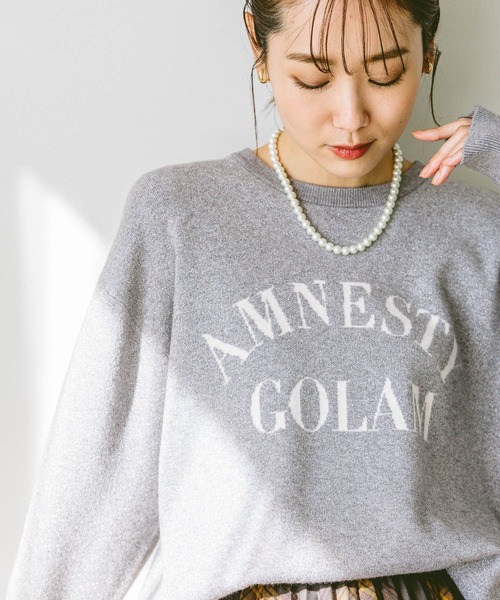 GLOBAL WORK（グローバルワーク）の「メルティロゴプルオーバー/115959（ニット/セーター・レディース・アイボリー/オートミール/グレー系1/モカ/ネイビー/チャコールグレー/ネイビー系9/グレー系その他・LARGE/MEDIUM）」の4枚目の写真