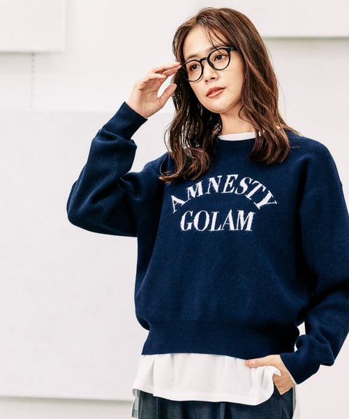 GLOBAL WORK（グローバルワーク）の「メルティロゴプルオーバー/115959（ニット/セーター・レディース・アイボリー/オートミール/グレー系1/モカ/ネイビー/チャコールグレー/ネイビー系9/グレー系その他・LARGE/MEDIUM）」の10枚目の写真