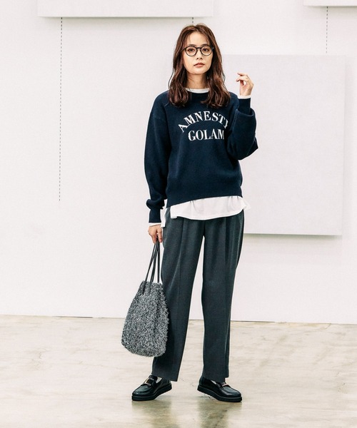 GLOBAL WORK（グローバルワーク）の「メルティロゴプルオーバー/115959（ニット/セーター・レディース・アイボリー/オートミール/グレー系1/モカ/ネイビー/チャコールグレー/ネイビー系9/グレー系その他・LARGE/MEDIUM）」の15枚目の写真