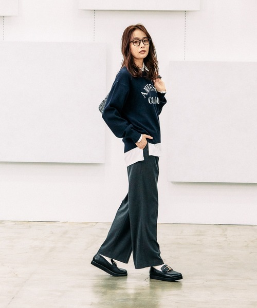 GLOBAL WORK（グローバルワーク）の「メルティロゴプルオーバー/115959（ニット/セーター・レディース・アイボリー/オートミール/グレー系1/モカ/ネイビー/チャコールグレー/ネイビー系9/グレー系その他・LARGE/MEDIUM）」の16枚目の写真