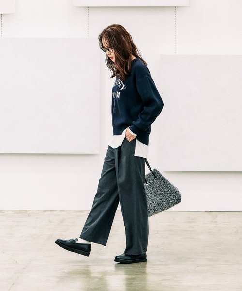 GLOBAL WORK（グローバルワーク）の「メルティロゴプルオーバー/115959（ニット/セーター・レディース・アイボリー/オートミール/グレー系1/モカ/ネイビー/チャコールグレー/ネイビー系9/グレー系その他・LARGE/MEDIUM）」の9枚目の写真