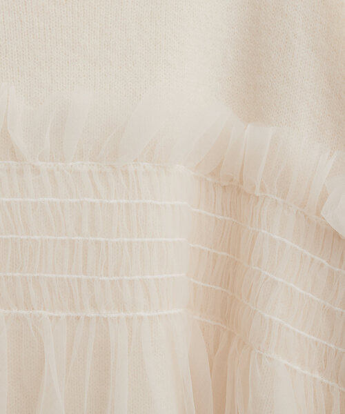 natural couture(ナチュラルクチュール)の「チュールレイヤードニットプルオーバー(ニット/セーター・レディース・モカ/オフホワイト/ブルー/チャコールグレー・FREE)」の18枚目の写真