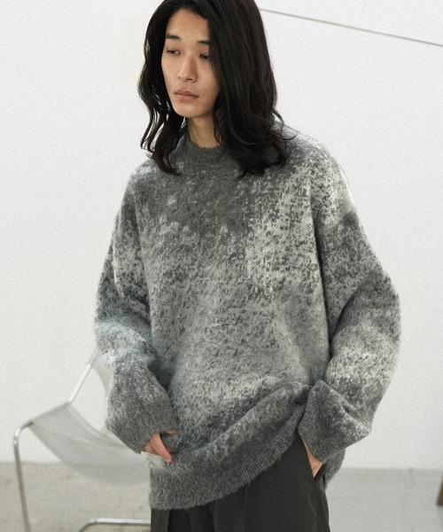 トップス WYM MOHAIR BLEND JACQUARD SHAGGY KNIT セール】MOHAIR BLEND JACQUARD SHAGGY KNIT（ニット/セーター