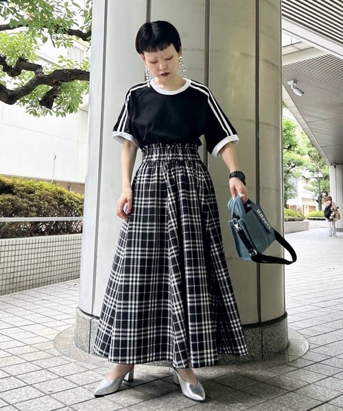 セール】【PICCIN】チェックフレアロングスカート（スカート
