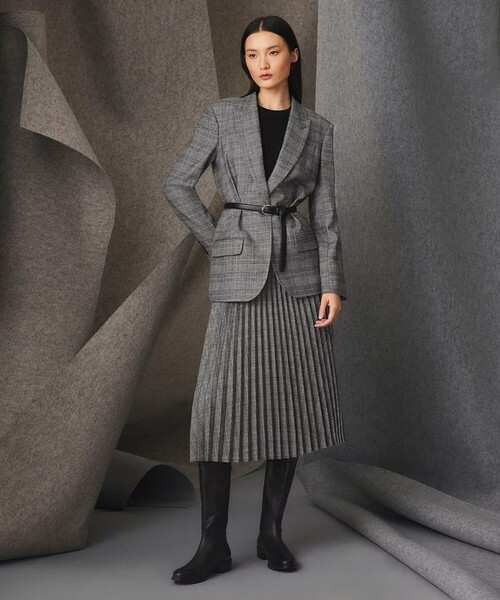 BROOKS BROTHERS（ブルックスブラザーズ）の「ポリエステルブレンド グレンチェック ミディプリーツスカート（スカート・レディース・グレー・2/4/0）」の8枚目の写真