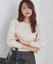index | ミニケーブルクルーネックニット【洗濯機洗い可】(ニット/セーター)