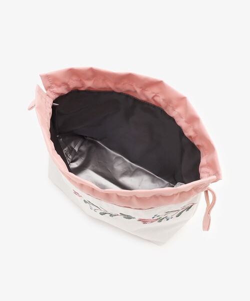 Afternoon Tea（アフタヌーンティー）の「エリタージュフルール刺繍保冷巾着ランチバッグ（キッチンツール・レディース・ピンク・ONE SIZE）」の4枚目の写真