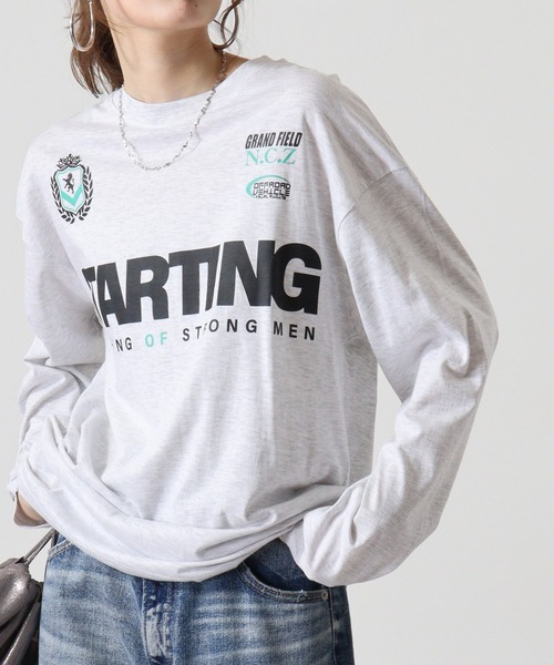 FUNALIVE(ファンアライブ)の「ワイドシルエットロングスリーブTシャツ(Tシャツ/カットソー・メンズ・ホワイト系その他2/ターコイズブルー/ブラック/ブラック系その他2/モカ/インディゴブルー/スミクロ/ダークブルー/ホワイト/ホワイト系その他3/ライトブラック/ピンク・M/L/LL)」の2枚目の写真