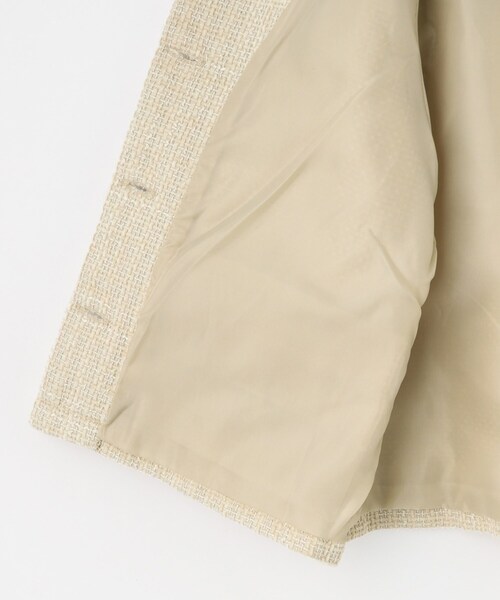 SHOO・LA・RUE（シューラルー）の「【100-140cm/プチセレ】ツイードジャケット（ノーカラージャケット・キッズ・ブラック/ライトベージュ・10/11/12/13/14）」の9枚目の写真