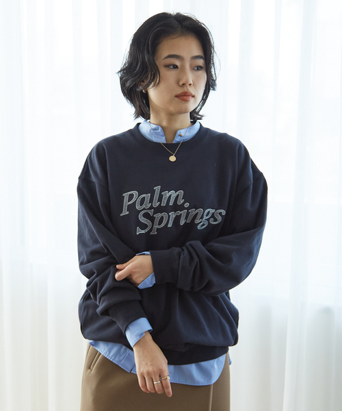 Rouge vif（ルージュヴィフ）の「【LE TRIO ABAHOUSE】PARM SPRINGS スウェット/ユニセックス（スウェット・レディース・ネイビー/ホワイト・フリー）」の9枚目の写真