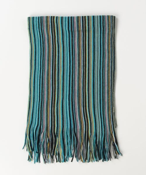 青と緑のストライプ 織物マフラー 新品 ストライプ柄 マフラー - メルカリ