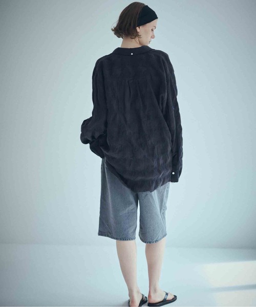 SEA(シー)の「VINTAGE カットオフチェックネルシャツ(シャツ/ブラウス・レディース・チャコールグレー/ベージュ・ONE SIZE)」の1枚目の写真