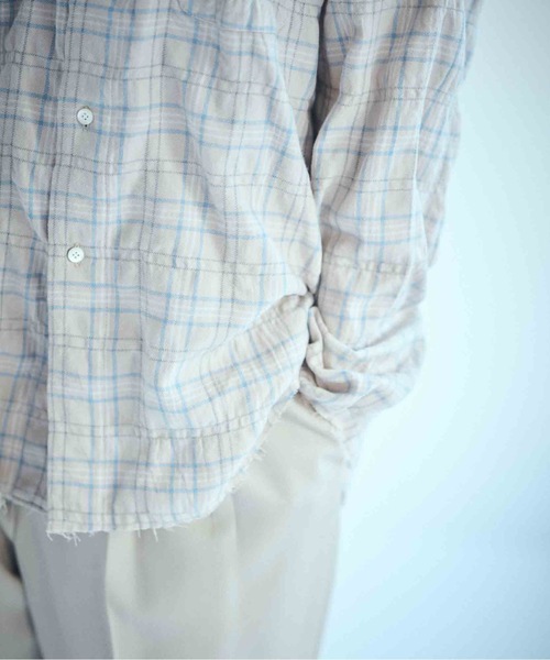 SEA(シー)の「VINTAGE カットオフチェックネルシャツ(シャツ/ブラウス・レディース・チャコールグレー/ベージュ・ONE SIZE)」の17枚目の写真