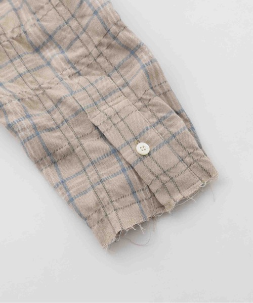 SEA(シー)の「VINTAGE カットオフチェックネルシャツ(シャツ/ブラウス・レディース・チャコールグレー/ベージュ・ONE SIZE)」の8枚目の写真