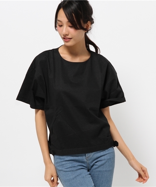 AMERICAN RAG CIE（アメリカンラグシー）の「AMERICAN RAG CIEウレタンコーティングサイドリボンTシャツ/208-LAN-B4956 WH F（Tシャツ/カットソー・レディース・ホワイト/グレー/ブラック・FREE）」の2枚目の写真