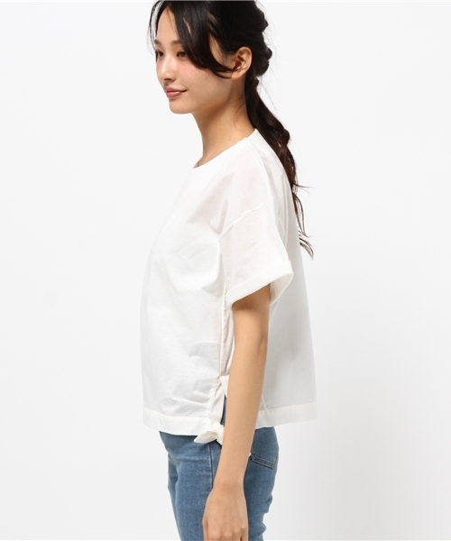 AMERICAN RAG CIE（アメリカンラグシー）の「AMERICAN RAG CIEウレタンコーティングサイドリボンTシャツ/208-LAN-B4956 WH F（Tシャツ/カットソー・レディース・ホワイト/グレー/ブラック・FREE）」の5枚目の写真