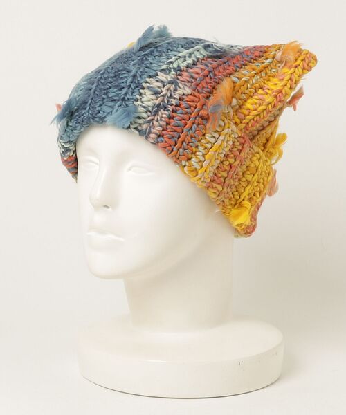HIKA(ヒカ)の「【HIKA】マルチストライプMIX編み猫耳ニットCAP(ニットキャップ/ビーニー・レディース・ピンク/グリーン/レッド/イエロー/その他・FREE)」の15枚目の写真