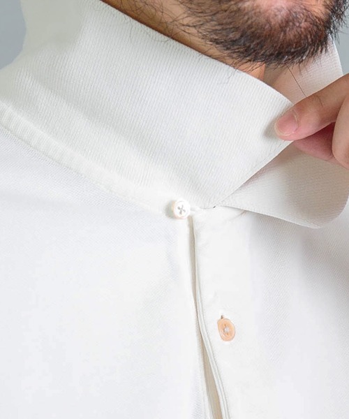 OMNIGOD（オムニゴッド）の「[OMNIGOD mens / オムニゴッド] ギザコットンカノコ ショートスリーブポロシャツ（ポロシャツ・メンズ・ホワイト/ネイビー/ピンク・2/3/4）」の18枚目の写真