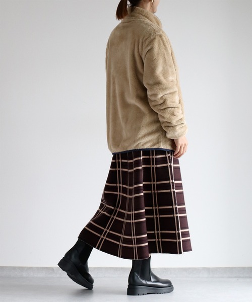 cepo（セポ）の「ジャガードチェックニットフレアースカート（スカート・レディース・ブラック系その他/ブラウン系その他・M）」の12枚目の写真