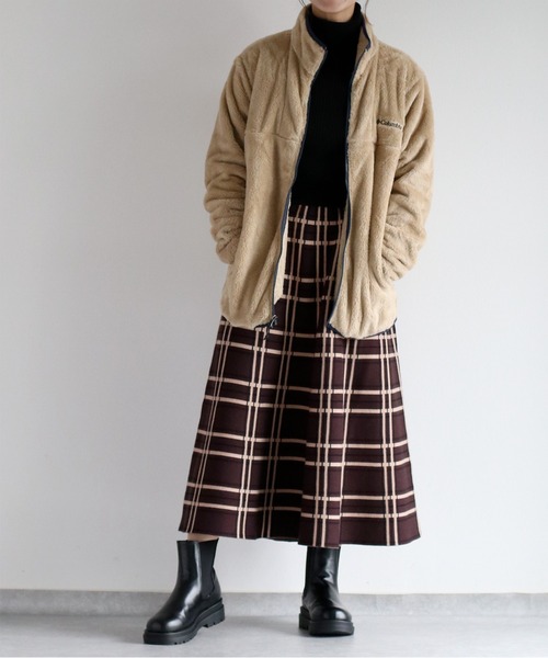 cepo（セポ）の「ジャガードチェックニットフレアースカート（スカート・レディース・ブラック系その他/ブラウン系その他・M）」の13枚目の写真