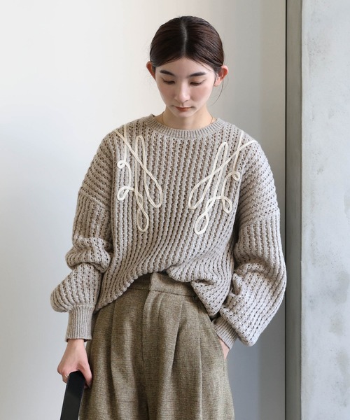 セール】コード刺繍ニットプルオーバー（ニット/セーター）｜select