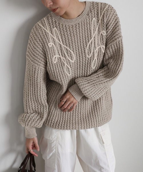セール】コード刺繍ニットプルオーバー（ニット/セーター）｜select