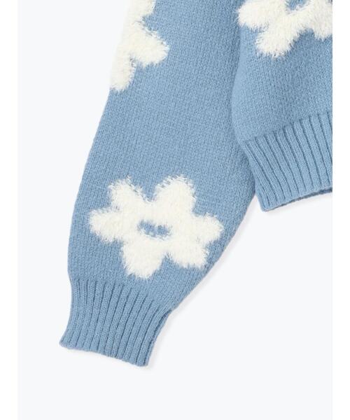 ehka sopo(エヘカソポ)の「花柄ジャカードニット(ニット/セーター・レディース・ブラック/キナリ/サックスブルー/ラベンダー・F)」の10枚目の写真