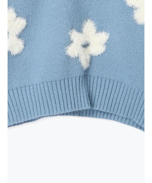 ehka sopo(エヘカソポ)の「花柄ジャカードニット(ニット/セーター・レディース・ブラック/キナリ/サックスブルー/ラベンダー・F)」の11枚目の写真