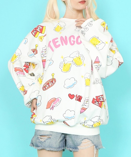 PUNYUS（プニュズ）の「天国と地獄総柄スウェット（スウェット・レディース・ホワイト/スミクロ・1/2/3/4）」の10枚目の写真