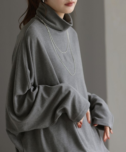 HUG.U(ハグユー)の「発熱ドルマントップス 体感+3.1℃(Tシャツ/カットソー・レディース・オフホワイト/ラベンダー/オレンジ/ベージュ/グレー/ブラック・FREE)」の16枚目の写真